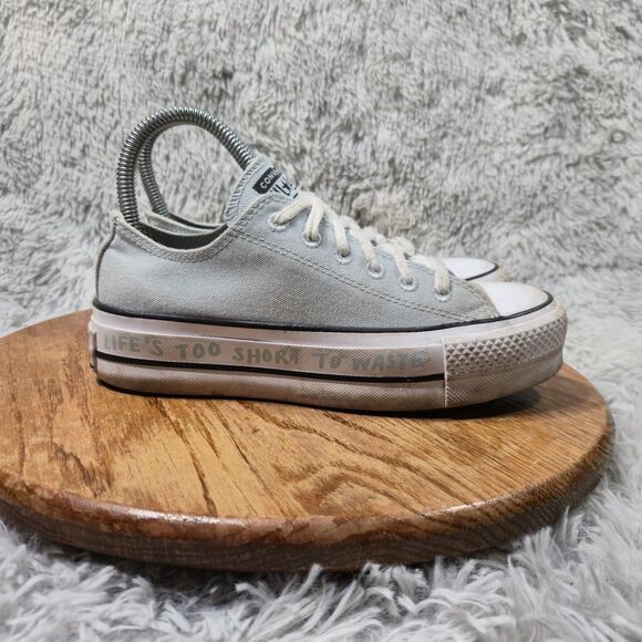 Converse Chuck Taylor Lift Ox Women Size 5 White/Lilac Recycled Platform Sneaker - Picture 9 of 10